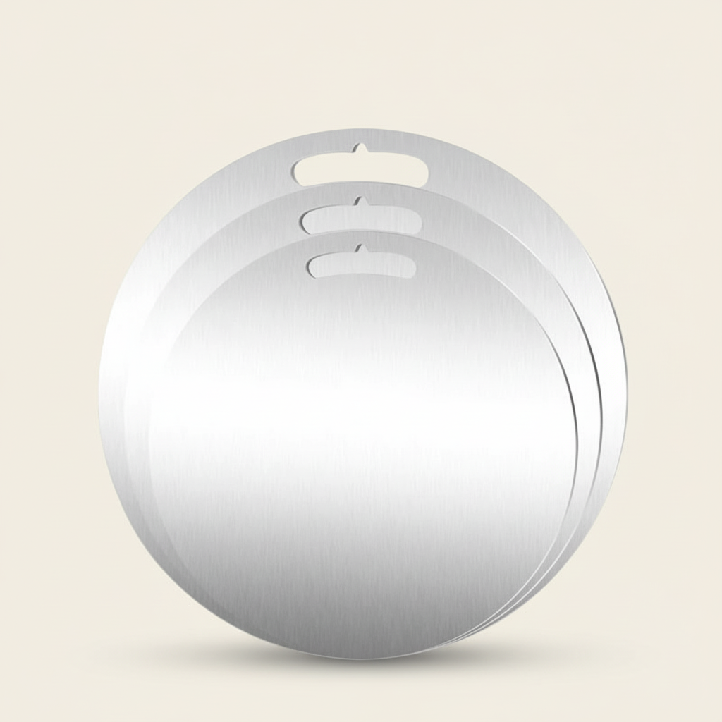 Planche À Découper Ronde Acier Inox